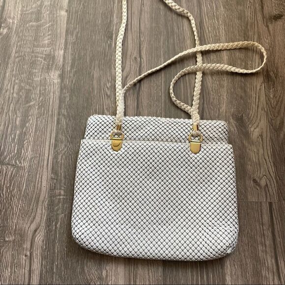 Vintage White Alumesh Rope strap Purse Bag - Picture 3 of 14